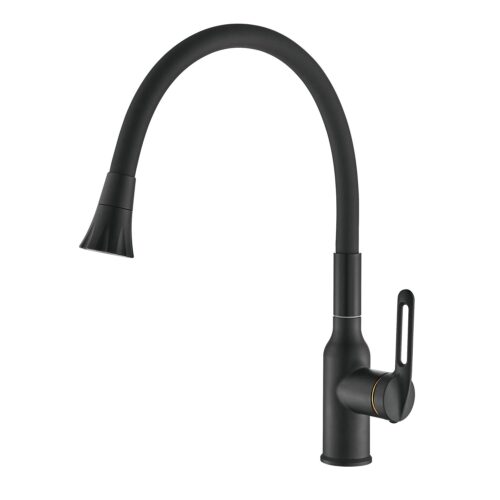 Смеситель для кухни с гибким изливом Raffine F303H-3, черный