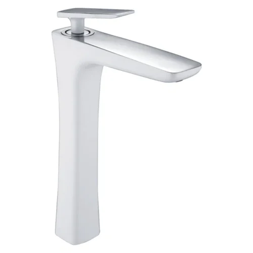 Смеситель для раковины высокий Rose R16F R1611F, белый/хром