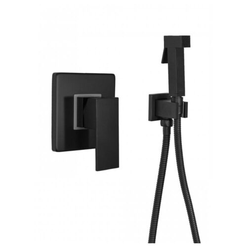 Гигиенический душ со смесителем встраиваемый Hansberge H3070BL, черный