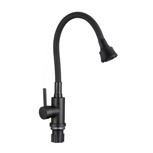 Смеситель для кухни с гибким изливом и режимом душ Fmark FS8288H-01, черный