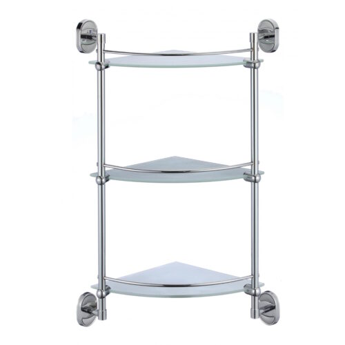 Полка угловая стеклянная Savol S-007073-3, хром