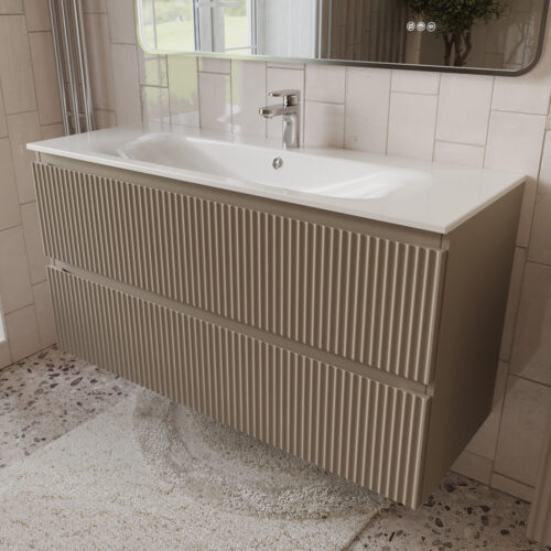 Тумба с раковиной подвесная (120см) Terminus Sicilia SIC101202200501O, капучино