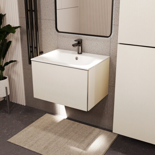 Тумба с раковиной подвесная (60см) Terminus Euromix EUR10601900101OSL, айвори