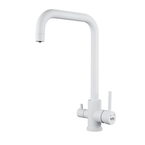 Смеситель для кухни с подключением фильтра воды Raffine F118C, белый