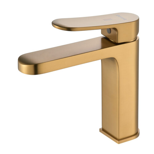 Смеситель для раковины Shevanik S4501G, золотой сатин