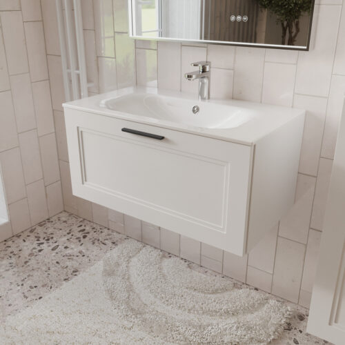 Тумба с раковиной подвесная (80см) Terminus Classik CLA10801900301O, белый