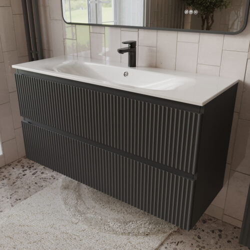 Тумба с раковиной подвесная (120см) Terminus Sicilia SIC101202701601O, графит