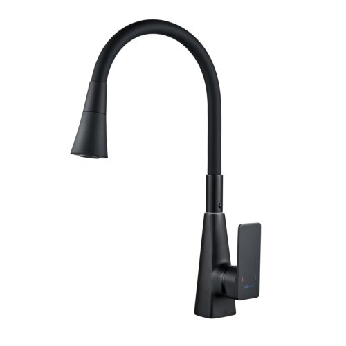 Смеситель для кухни с гибким изливом Shevanik S543H-3, черный
