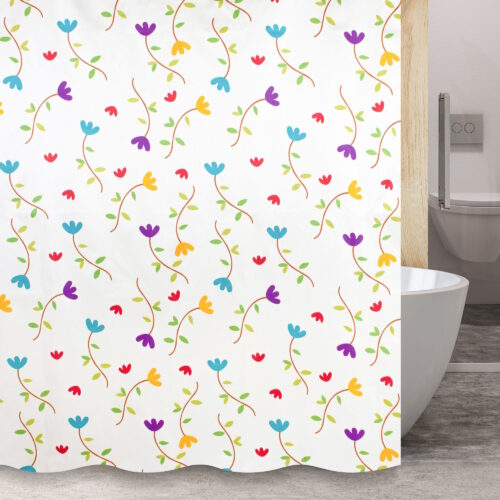 Штора для ванной комнаты Savol S-01718Y, цветы