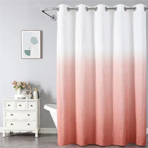 Штора для ванной комнаты Savol SK-FH1820A, белый/розовый