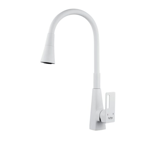 Смеситель для кухни с гибким изливом Raffine F313C-1, белый