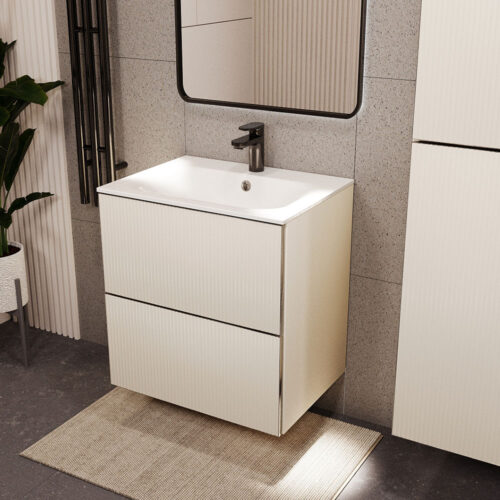 Тумба с раковиной подвесная (60см) Terminus Euromix EUR10602900101OSL, айвори