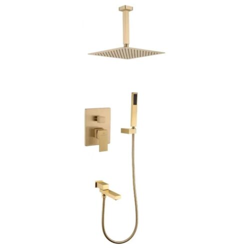 Душевая система встраиваемая Grocenberg GB5089MG-2, матовое золото