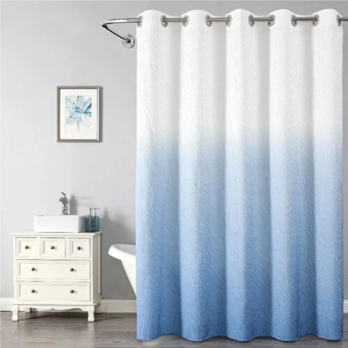 Штора для ванной комнаты Savol SK-FH1820B, белый/синий