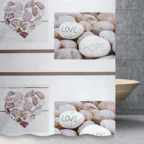 Штора для ванной комнаты Savol S-8PEVA10, галька