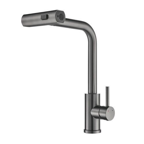 Смеситель для кухни с мультифункциональным изливом Shevanik S263T, оружейная сталь