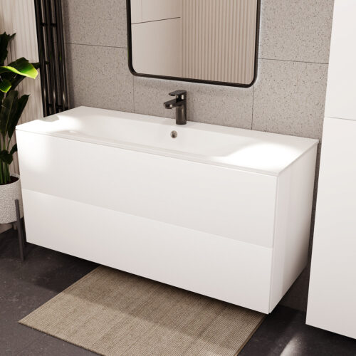 Тумба с раковиной подвесная (120см) Terminus Aurora AUR101202900301O, белый