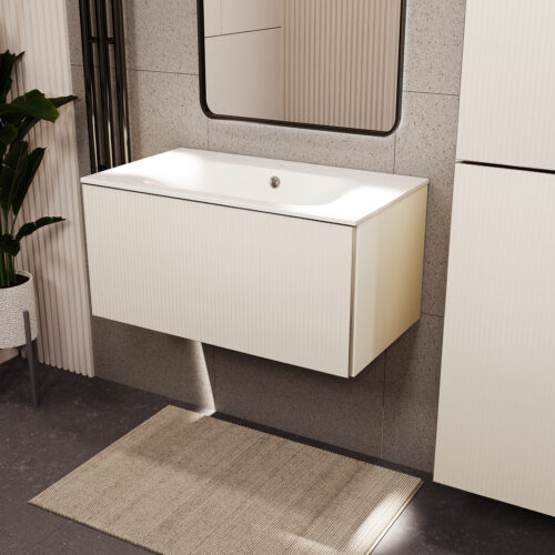 Тумба с раковиной подвесная (80см) Terminus Euromix EUR10801900101OSL, айвори