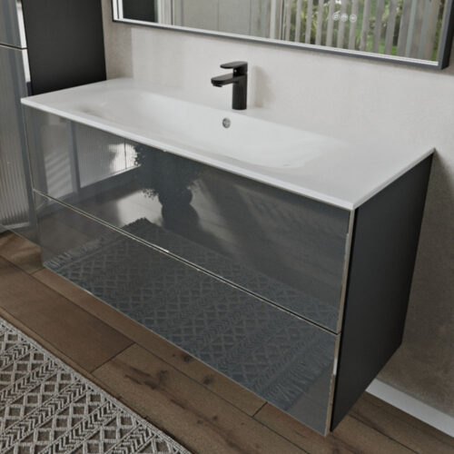 Тумба с раковиной подвесная (120см) Terminus Vega VEG101202701601OSL, графит