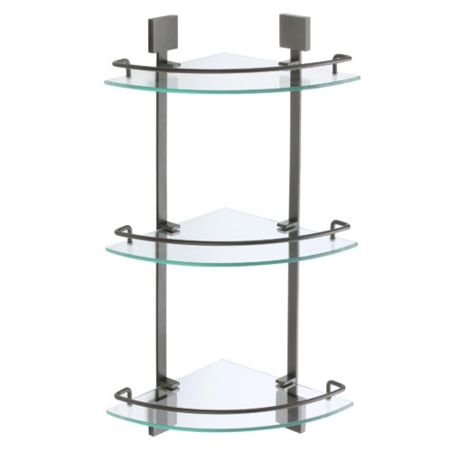 Полка угловая стеклянная Savol S-065322Q-3, графит