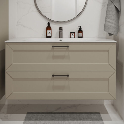 Тумба с раковиной подвесная (120см) Terminus Victoria VIC101202900101O, айвори