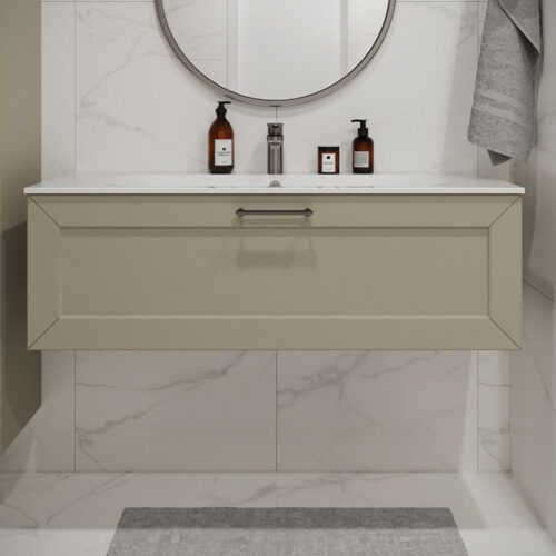 Тумба с раковиной подвесная (120см) Terminus Victoria VIC101201900101O, айвори