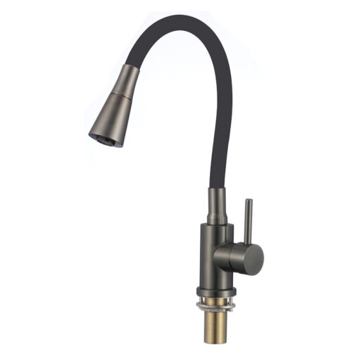 Смеситель для кухни с гибким изливом и режимом душ Savol S-3002QM-01, графит