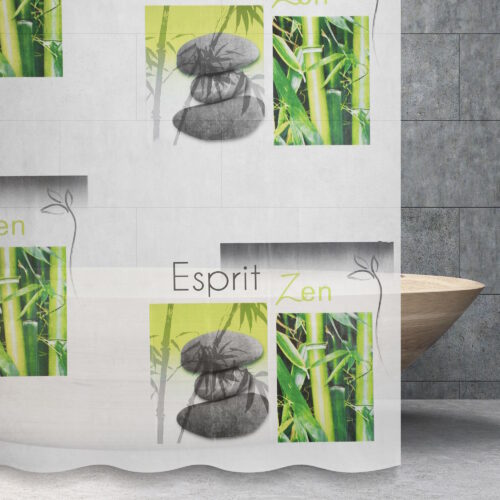 Штора для ванной комнаты Savol S-8PEVA06, камни и бамбук