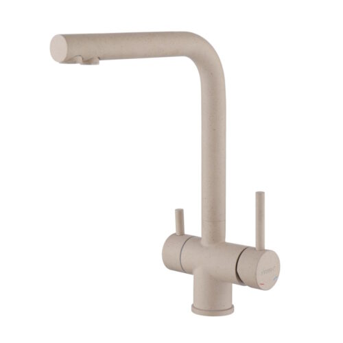Смеситель для кухни с подключением фильтра воды Fmark FS1362S, песочный