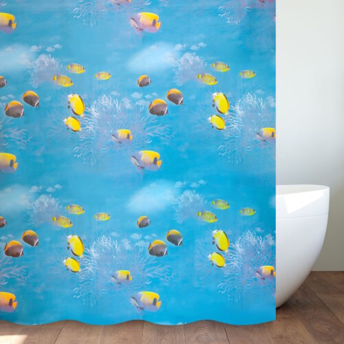 Штора для ванной комнаты Savol S-6PEVA09, рыбки