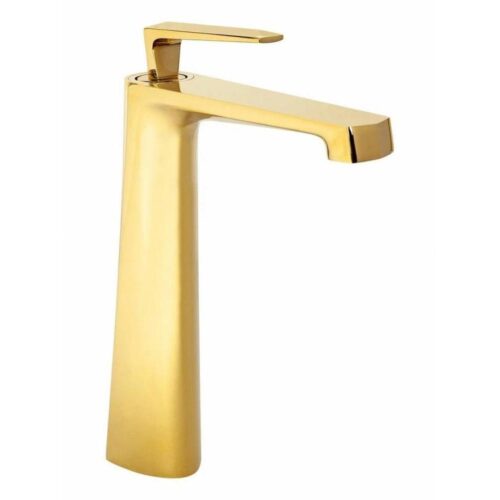Смеситель для раковины высокий Hansberge H2068GO, золото