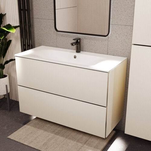 Тумба с раковиной подвесная (100см) Terminus Euromix EUR101002900101OSL, айвори