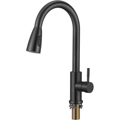 Смеситель для кухни с выдвижным изливом Savol S-002806H, черный