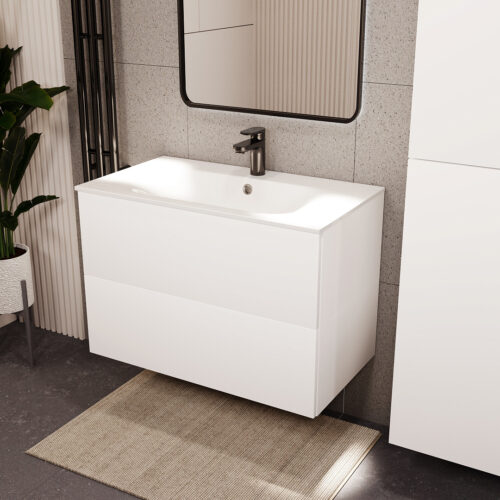 Тумба с раковиной подвесная (80см) Terminus Aurora AUR10802900301O, белый