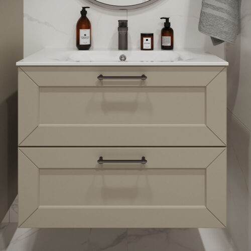 Тумба с раковиной подвесная (80см) Terminus Victoria VIC10802900101O, айвори