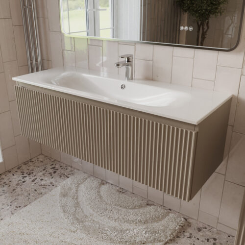 Тумба с раковиной подвесная (120см) Terminus Sicilia SIC101201200501O, капучино