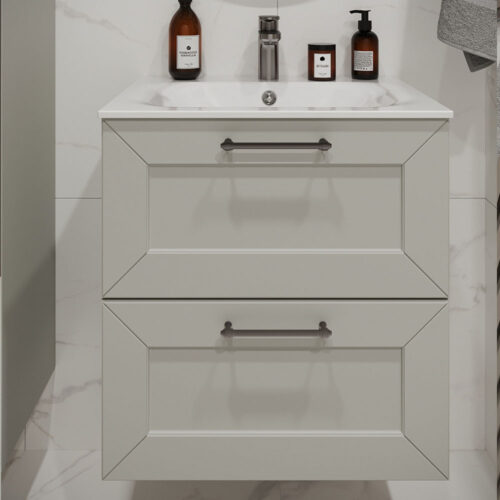 Тумба с раковиной подвесная (60см) Terminus Victoria VIC10602900301O, белый