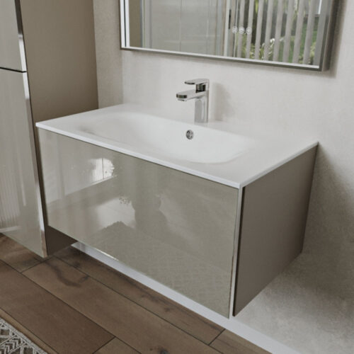 Тумба с раковиной подвесная (80см) Terminus Vega VEG10801200501OSL, капучино