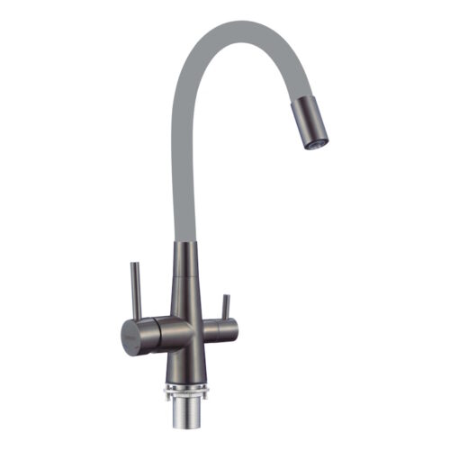 Смеситель для кухни с подключением фильтра воды Fmark FS1062-Q04, графит/серый