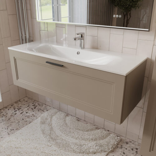 Тумба с раковиной подвесная (120см) Terminus Classik CLA101201200501O, капучино