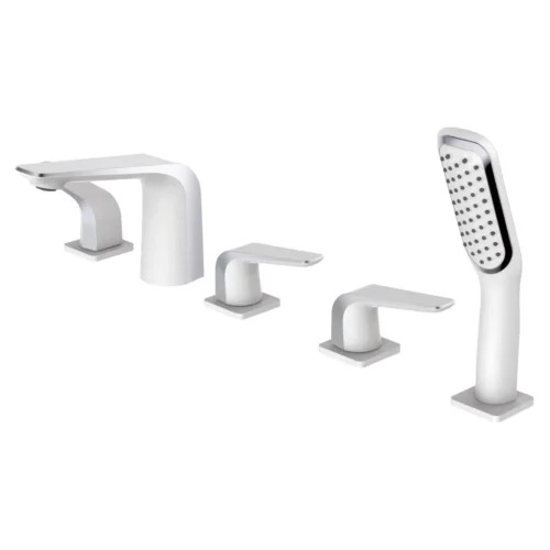 Смеситель на борт ванны Rose R1312F, белый/хром