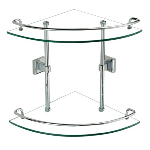 Полка угловая стеклянная Savol S-095322, хром