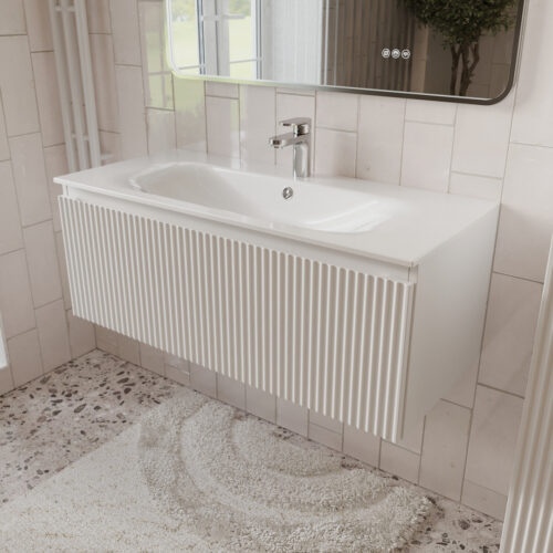 Тумба с раковиной подвесная (100см) Terminus Sicilia SIC101001900301O, белый