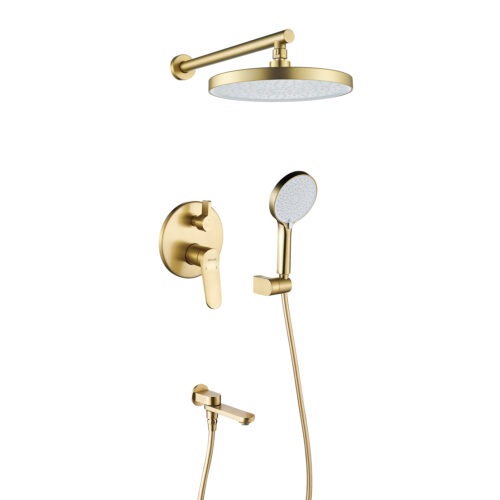 Душевая система встраиваемая Shevanik S4335G, золотой сатин