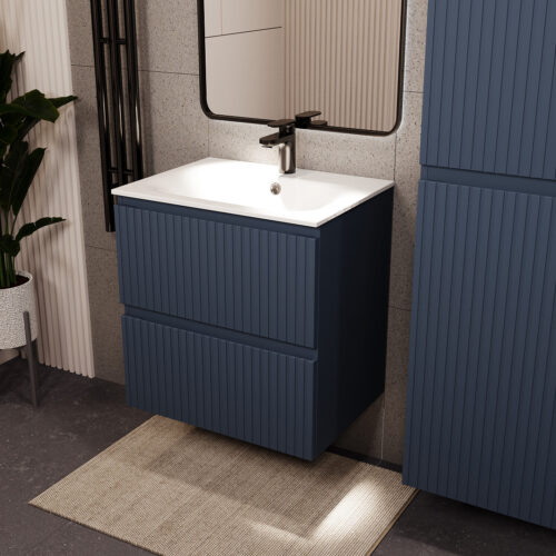 Тумба с раковиной подвесная (60см) Terminus Vatikan VAT10602703101O, серый шёлк