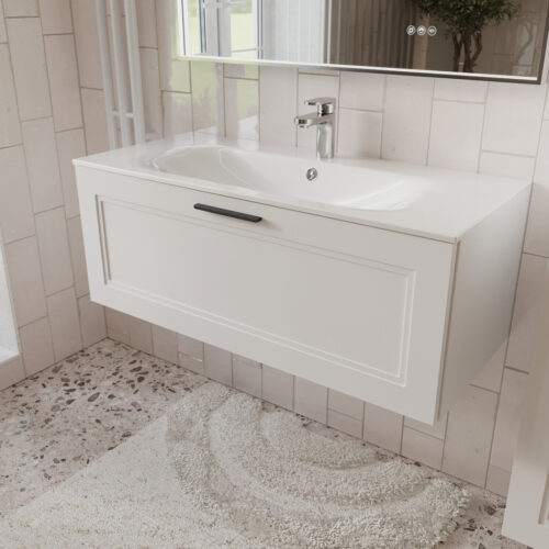 Тумба с раковиной подвесная (100см) Terminus Classik CLA101001900301O, белый