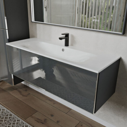 Тумба с раковиной подвесная (120см) Terminus Vega VEG101201701601OSL, графит