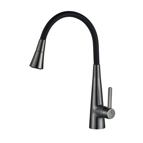 Смеситель для кухни с гибким изливом и режимом "душ" Rose R213T, оружейная сталь