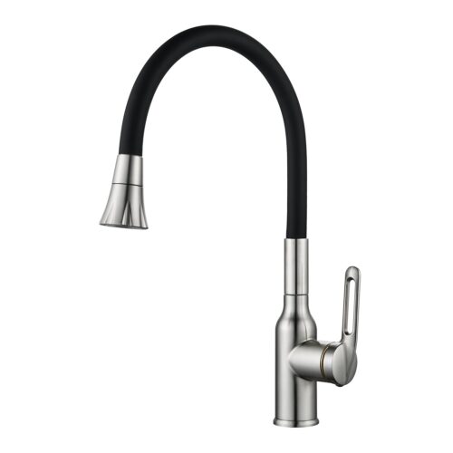 Смеситель для кухни с гибким изливом Raffine F303L-3, сатин