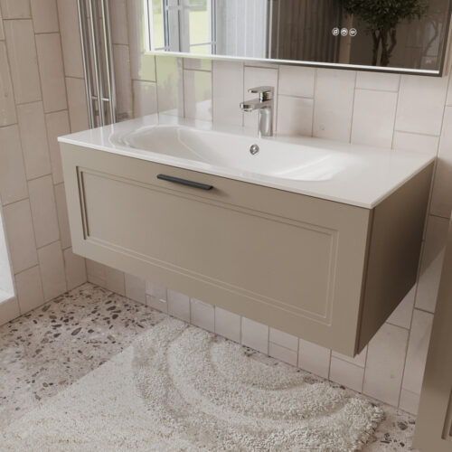 Тумба с раковиной подвесная (100см) Terminus Classik CLA101001200501O, капучино